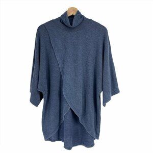 Blue life planet blue poncho sweater XS